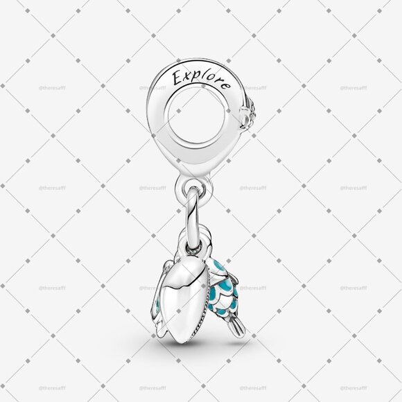 Pandora Fish, Sea Turtle & Conch Triple Dangle Charm - Picture 4 of 6